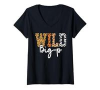 Women's Wild Big-P Animal Pattern Father Earth Day V-Neck T-Shirt