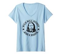 Womens Wild Bill Hickok - Aces and Eights V-Neck T-Shirt