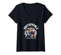 Womens Wild Fearless Unstoppable V-Neck T-Shirt