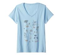 Women's Wild Flowers Plants to Saving the Bees Climate Change Nature V-Neck T-Shirt