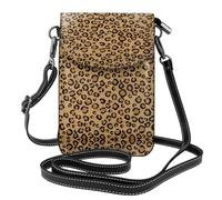 Women'S Wild Leopard Animal Printed Small Messenger Bag With Credit Card Slot Mobile Wallet