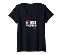 Women's Wild Nurse Unleashed Like A Beast V-Neck T-Shirt