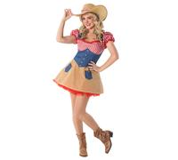 Womens Wild West Cowgirl Costume Ladies Country Rodeo Doll Fancy Dress S - XXL