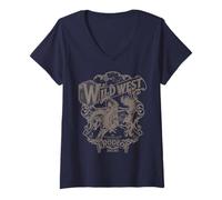 Womens Wild West Western Cowboy Rodeo Country Music Women Men Kids V-Neck T-Shirt