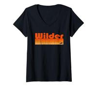 Womens Wilder, Kentucky Retro 80s Style V-Neck T-Shirt