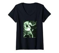 Womens Wildlife Camera Cat Selfie Witch On Broomstick Halloween V-Neck T-Shirt