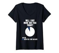 Womens Will I Buy More Kolfish Today Yes Also Yes in Blue V-Neck T-Shirt