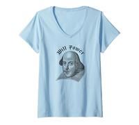 Women's Will Power Funny William Shakespeare Literature Meme V-Neck T-Shirt