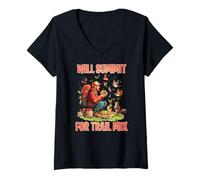 Womens WILL SUMMIT FOR TRAIL MIX V-Neck T-Shirt