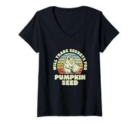 Womens Will Trade Secrets For Pumpkin Seed Funny Gerbil Breeders V-Neck T-Shirt