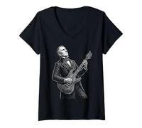 Women's William Henry Harrison Guitar V-Neck T-Shirt