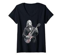 Women's William Henry Harrison Guitar V-Neck T-Shirt