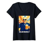 Womens William McKinley Portrait V-Neck T-Shirt