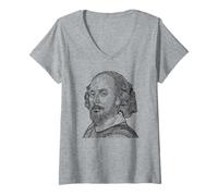 Women's William Shakespeare Literature V-Neck T-Shirt