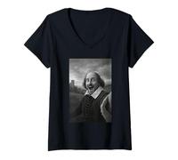 Women's William Shakespeare Selfie V-Neck T-Shirt