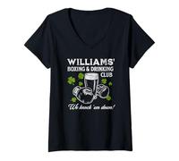 Women's Williams’ Boxing & Drinking Club Design - Funny Beer V-Neck T-Shirt