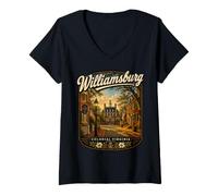 Women's Williamsburg Virginia Colonial Williamsburg Travel V-Neck T-Shirt