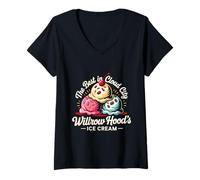 Womens Willrow Hood Ice Cream The Best in Cloud Hamilton Beach City V-Neck T-Shirt