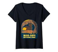 Women's Wind Cave National Park Retro Cavern Explorer V-Neck T-Shirt