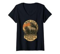 Womens Wind Cave US National Park Travel Souvenir Traveler V-Neck T-Shirt