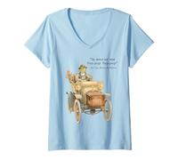 Womens Wind in The Willows Mr Toad's Motor Car Illustration Vintage V-Neck T-Shirt