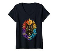 Women's Wind Shadow River Star Thunder Sky Cat Feline Warriors V-Neck T-Shirt
