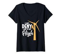 Womens Windmill Tech Wind Energy Can´t Deny Turbine Technician V-Neck T-Shirt