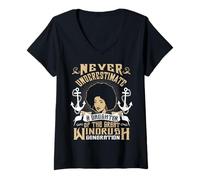 Women's Windrush Generation Women, Caribbean and Black British Pride V-Neck T-Shirt