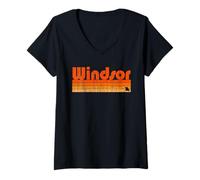 Womens Windsor, Missouri Retro 80s Style V-Neck T-Shirt