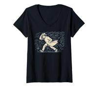 Womens Windy Day s Funny Weather Humor s Blown Away V-Neck T-Shirt