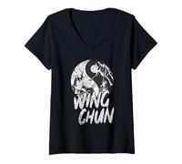Womens Wing Chun Training Fighter Coaching Martial Arts V-Neck T-Shirt