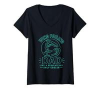 Women's Wing Foiling Dad Like Normal but Cooler Wing Surf Wingfoil V-Neck T-Shirt