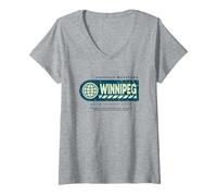 Womens Winnipeg Manitoba - Winnipeg Canada Travel Stamp V-Neck T-Shirt