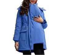 Womens Winter 3 In 1 Maternity Coats Casual Loose Long Sleeve Hooded Jacket | Ladies Waterproof Quilted Baby Wearing Coat Thicken Warm Puffer Down Jackets with Hood Parka Pregnancy Clothes Outerwear