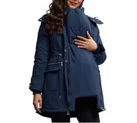 Womens Winter 3 In 1 Maternity Coats Casual Loose Long Sleeve Hooded Jacket | Ladies Waterproof Quilted Baby Wearing Coat Thicken Warm Puffer Down Jackets with Hood Parka Pregnancy Clothes Outerwear