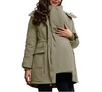 Womens Winter 3 In 1 Maternity Coats Casual Loose Long Sleeve Hooded Jacket | Ladies Waterproof Quilted Baby Wearing Coat Thicken Warm Puffer Down Jackets with Hood Parka Pregnancy Clothes Outerwear