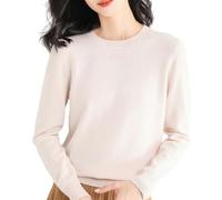 Women's Winter Autumn Sweater Crew Neck Womens Sweaters Lightweight Soft Knitted Women's Jumpers Solid Color Loose Pullover Sweaters for Women UK Beige