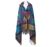 Women's Winter Boho Jacquard Hooded Cape Coverup