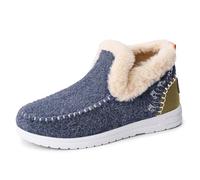 Women's Winter Boots for Middle-Aged & Elderly Plush-Lined with Slip-On Design Non-Slip Soft Sole - Warm Cozy Indoor/Outdoor Comfort Shoes