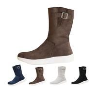 Women's Winter Boots, Lined, Snow Boots, Half-Height Flat Thermal Boots | Ankle boots with buckle and zip, suede winter boots, soft lining, slip-on boots for leisure