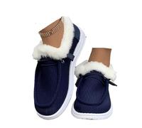 Womens Winter Boots Slip On Lightweight Snow Warm Fur Lined Ankle Booties | Slip-on Non-slip Walking Snow Shoes for Cold Weather Outdoor Indoor Ankle Boots, Insulated Fur-lined Snow Boot Keep Feet Warm