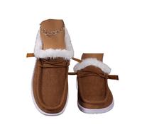 Womens Winter Boots Slip On Lightweight Snow Warm Fur Lined Ankle Booties | Slip-on Non-slip Walking Snow Shoes for Cold Weather Outdoor Indoor Ankle Boots, Insulated Fur-lined Snow Boot Keep Feet Warm