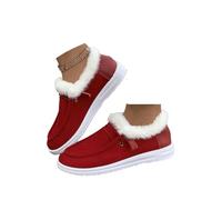 Womens Winter Boots Slip On Lightweight Snow Warm Fur Lined Ankle Booties | Slip-on Non-slip Walking Snow Shoes for Cold Weather Outdoor Indoor Ankle Boots, Insulated Fur-lined Snow Boot Keep Feet Warm