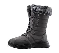 women's winter boots waterproof warm lining winter shoes everyday shoes ultra comfortable snow boots non-slip mid rise boots fashion versatile, grey, 4 UK