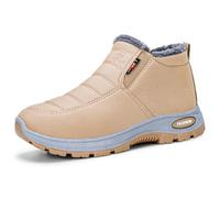 Womens Winter Casual Slip-On Boots Warm Sheepskin-Lined Boot Hike Winter Footwear Barefoot Shoes Lightweight Outdoor High Top Thermal Sneakers Ladies Ankle Slip on Short Snow Fur Lined Boots
