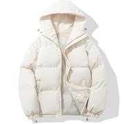 Women's Winter Classic Design Warm Hooded Coat Warm Lined Quilted Parker Coat Loose Warm High Collar Casual Wind Snow Coat (Almond,M)