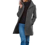 Women's Winter Coat, Elegant Wool Coat, Long Trench Coat, Long Sleeve Lapel Winter Jacket, Windbreaker, Single Breasted Cardigan, Plain Winter Transition Jacket, Warm Wool Jacket, Large Sizes Wind