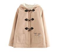 Womens Winter Coats Japanese Cute Thick Warm Hooded Jacket