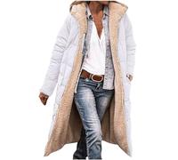 Women's Winter Coats Long Hooded Cotton Padded Jacket Sale Clearance Reversible Zipper Overcoat Sherpa Fleece Thickened Plush Warm Outwear Teddy Fluffy Jackets Ladies Winter Maxi Outerwear