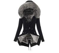 Women's Winter Coats Sherpa Fleece Long Jacket Warm Down Puffer Jackets Fur Lined Parkas Jacket Thickened Windproof Outerwear Cotton Padded Coat Quilted Overcoat Ladies